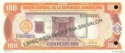 100 Pesos Oro Spécimen RÉPUBLIQUE DOMINICAINE  1998 P.156s2 ST