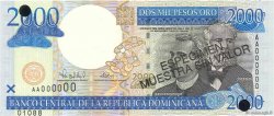 2000 Pesos Oro Spécimen RÉPUBLIQUE DOMINICAINE  2000 P.164s FDC