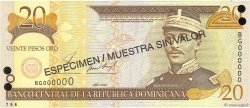 20 Pesos Oro Spécimen RÉPUBLIQUE DOMINICAINE  2001 P.169s1 NEUF