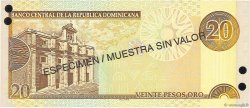 20 Pesos Oro Spécimen RÉPUBLIQUE DOMINICAINE  2001 P.169s1 NEUF