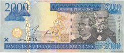 2000 Pesos Oro RÉPUBLIQUE DOMINICAINE  2002 P.174a q.FDC