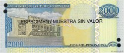 2000 Pesos Oro Spécimen RÉPUBLIQUE DOMINICAINE  2006 P.181s1 ST