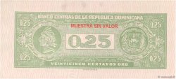 25 Centavos Oro Spécimen RÉPUBLIQUE DOMINICAINE  1961 P.088s ST
