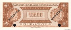 5 Pesos Oro Spécimen RÉPUBLIQUE DOMINICAINE  1964 P.100s1 ST