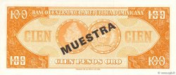 100 Pesos Oro Spécimen RÉPUBLIQUE DOMINICAINE  1964 P.104s3 pr.NEUF