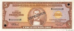 5 Pesos Oro Spécimen RÉPUBLIQUE DOMINICAINE  1976 P.109s FDC