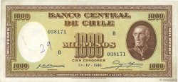 1000 Pesos - 100 Condores CILE  1936 P.099 BB