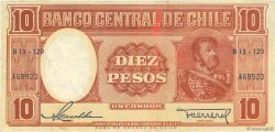 10 Pesos - 1 Condor CHILE  1958 P.120 VF
