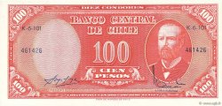 10 Centesimos sur 100 Pesos CHILE  1960 P.127a UNC