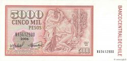5000 Pesos CHILE  2006 P.155f UNC-
