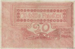 20 Francs BELGIUM  1914 P.067 F+