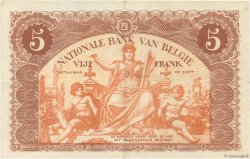 5 Francs BELGIUM  1914 P.074a XF