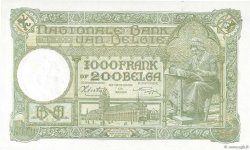 1000 Francs - 200 Belgas BELGIUM  1943 P.110 UNC-