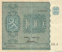 100 Markkaa FINLAND  1945 P.080a VF