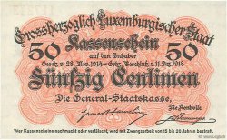 50 Centimes LUSSEMBURGO  1918 P.26 q.FDC