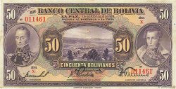 50 Bolivianos BOLIVIA  1928 P.124a q.SPL