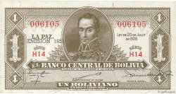 1 Boliviano BOLIVIA  1928 P.128b UNC-
