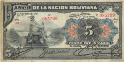 5 Bolivianos BOLIVIA  1911 P.105b MB