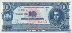 10 Bolivianos BOLIVIA  1945 P.139a SC