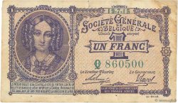 1 Franc BELGIUM  1915 P.086a VF