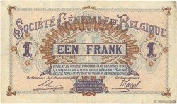 1 Franc BELGIEN  1916 P.086b SS