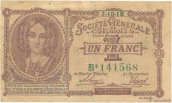 1 Franc BELGIUM  1918 P.086b