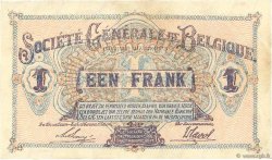 1 Franc BELGIEN  1918 P.086b VZ