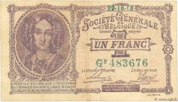 1 Franc BELGIUM  1918 P.086b VF