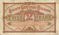 2 Francs BELGIUM  1915 P.087 VG