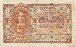 2 Francs BELGIEN  1915 P.087 SS