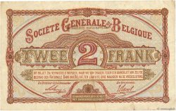 2 Francs BELGIUM  1915 P.087 F+
