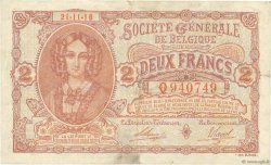 2 Francs BELGIUM  1916 P.087 VF+