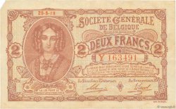 2 Francs BELGIEN  1918 P.087 SS