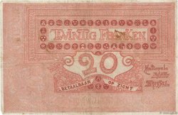 20 Francs BELGIUM  1914 P.067 F