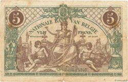 5 Francs BELGIEN  1914 P.075a SGE