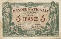 5 Francs BÉLGICA  1914 P.075a BC
