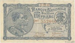 1 Franc BELGIEN  1922 P.092 fVZ