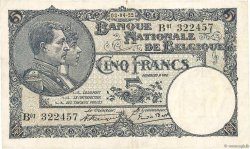 5 Francs BELGIEN  1922 P.093 SS