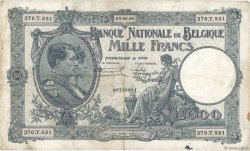 1000 Francs BÉLGICA  1926 P.096 BC