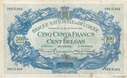 500 Francs - 100 Belgas BÉLGICA  1932 P.103a