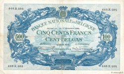 500 Francs - 100 Belgas BELGIQUE  1934 P.103a