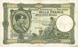 1000 Francs - 200 Belgas BÉLGICA  1928 P.104 BC