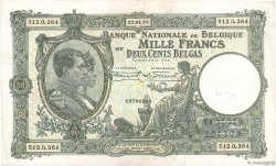 1000 Francs - 200 Belgas BÉLGICA  1935 P.104 BC