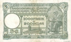 1000 Francs - 200 Belgas BELGIEN  1935 P.104 SS