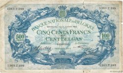 500 Francs - 100 Belgas BÉLGICA  1943 P.109