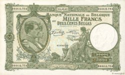1000 Francs - 200 Belgas BELGIUM  1943 P.110