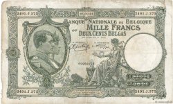 1000 Francs - 200 Belgas BÉLGICA  1944 P.110 RC+