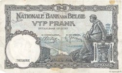 5 Francs BÉLGICA  1938 P.108a BC+