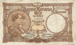 20 Francs BELGIQUE  1924 P.094 TB
