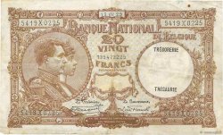 20 Francs BÉLGICA  1929 P.098b BC